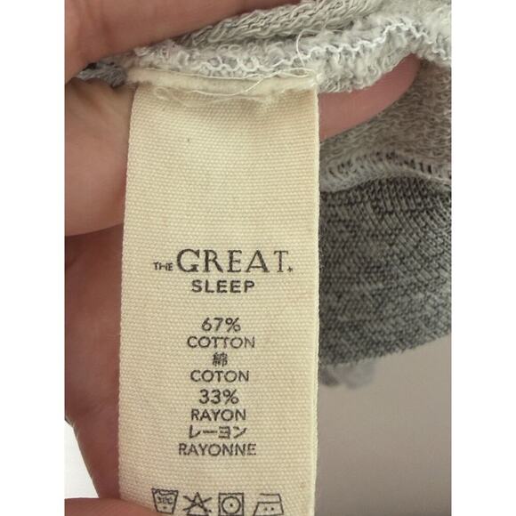 THE GREAT. The Bow Dropped Shoulder Sweatshirt Light Heather Grey Women's Size 1 - Picture 10 of 11
